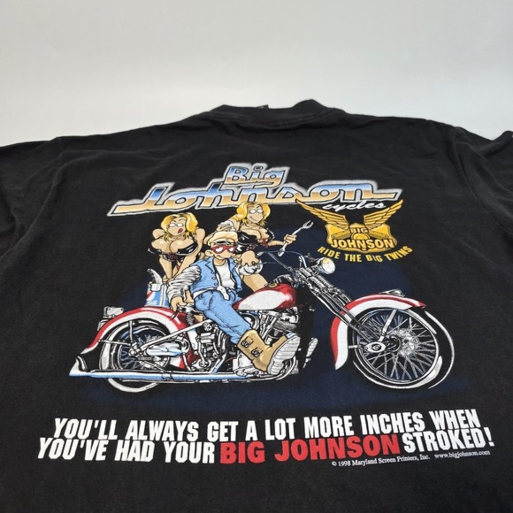 Vintage Big Johnson "Ride The Big Twins" Motorcycle‎ Tee Shirt Size XL Biker '98